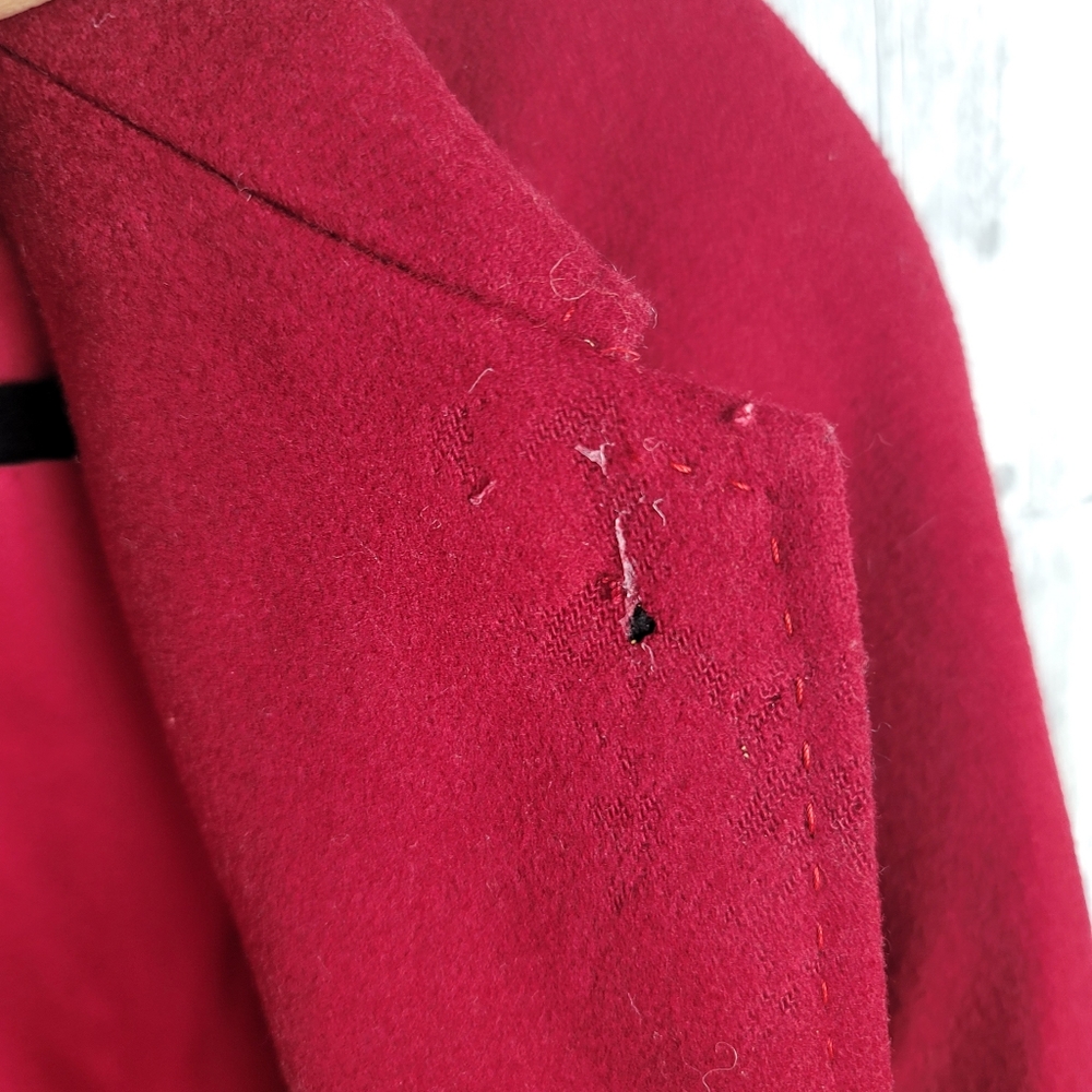 Pendleton Red Merino Wool Coat 4P - Picture 7 of 13